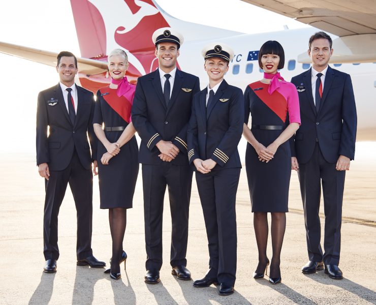 The Martin Grant designed Qantas uniform is nearly four-years old. How long colour-blocking remains a trend could very soon age this uniform. Photo Credit: Qantas