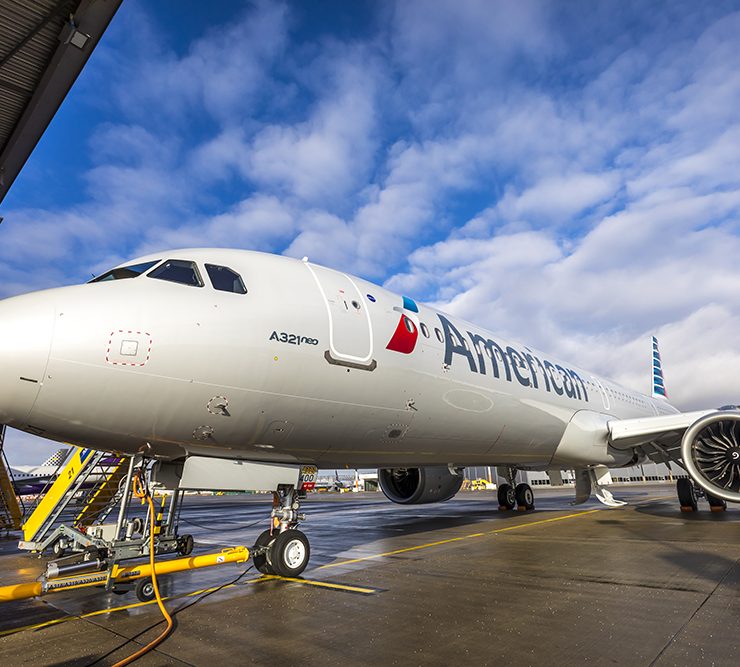 an airplane parked at an airport