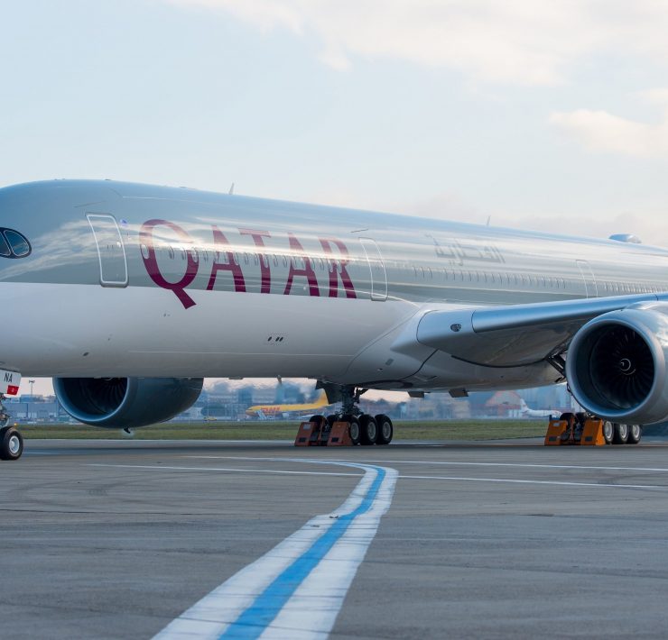 a large airplane on a runway