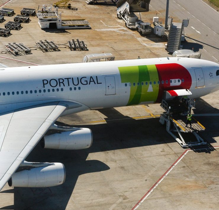 an airplane at an airport