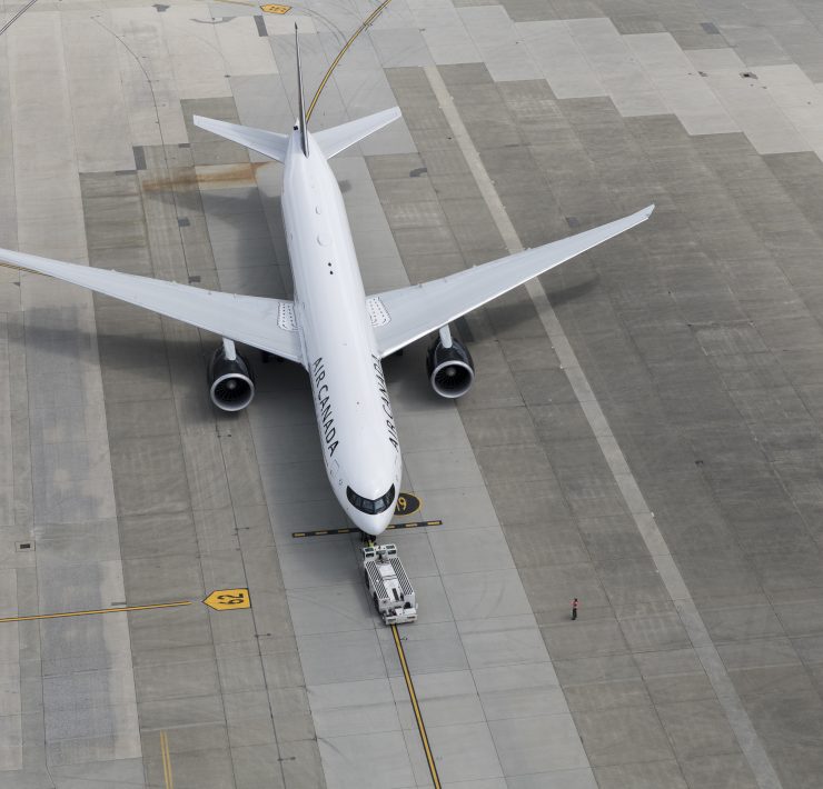 an airplane on the runway