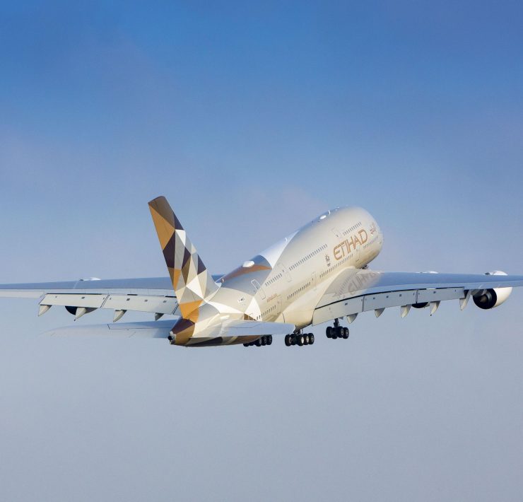 a large airplane flying in the sky