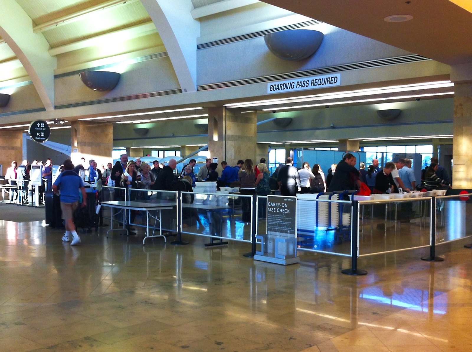 a group of people in a terminal