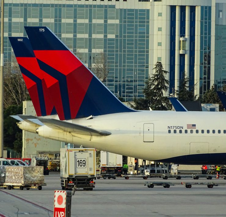 a plane parked on the tarmac