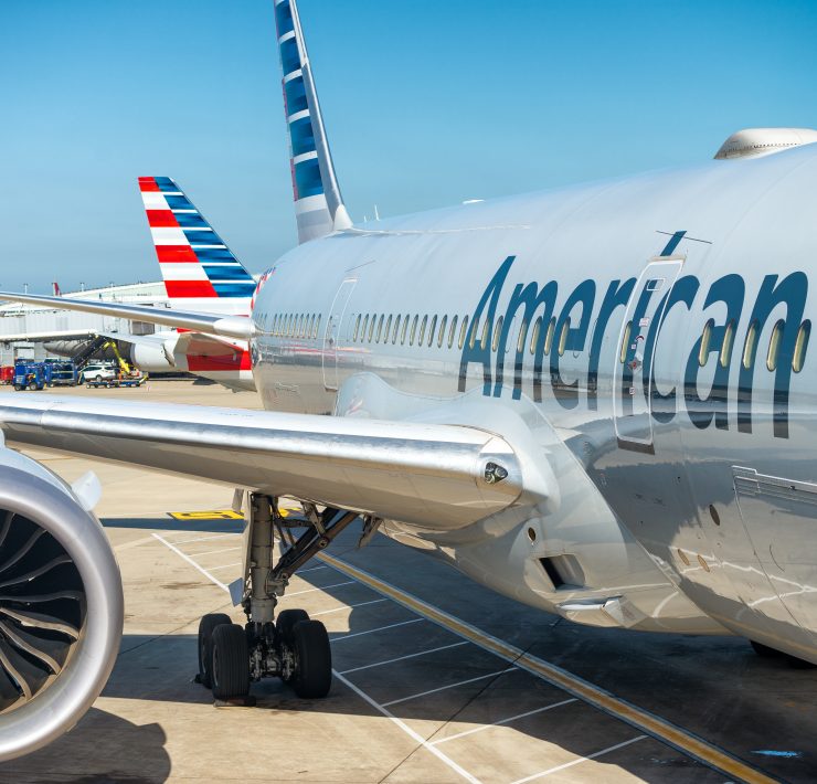 a large airplane parked at an airport