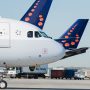 brussels airlines Airbus A320 parked in front of two other Brussels Airlines planes