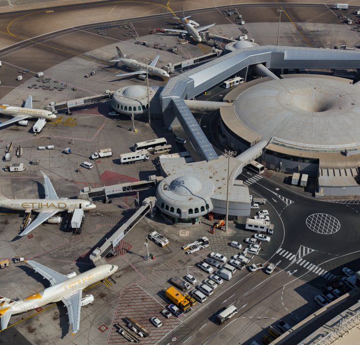 an aerial view of an airport