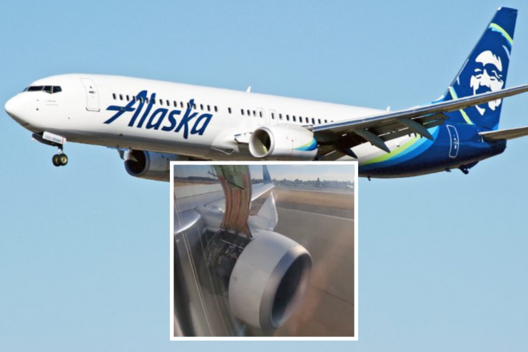 Watch Alaska Airlines Flight Makes Emergency Landing As Engine Cover