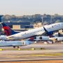 a plane taking off from a runway