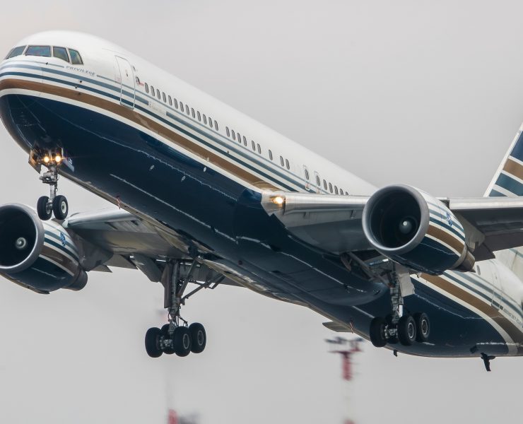 a large airplane flying in the sky