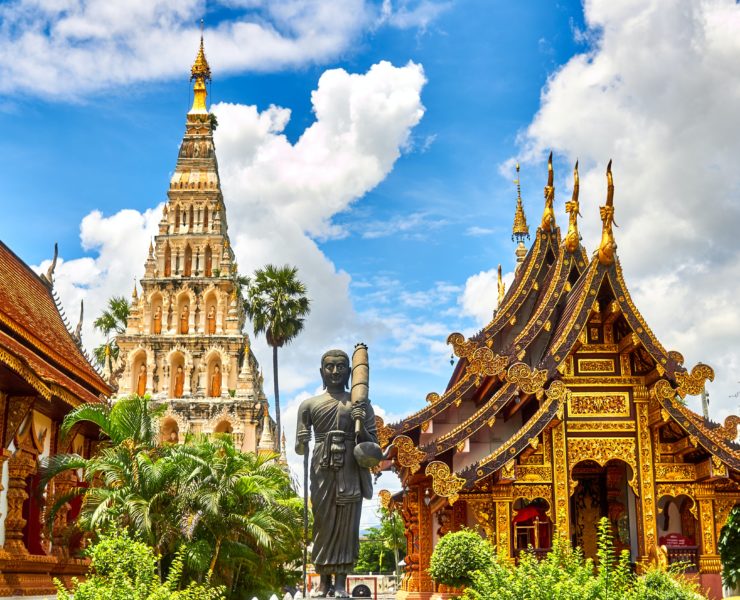 a statue of a man in a temple