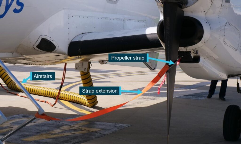 a propeller of a plane