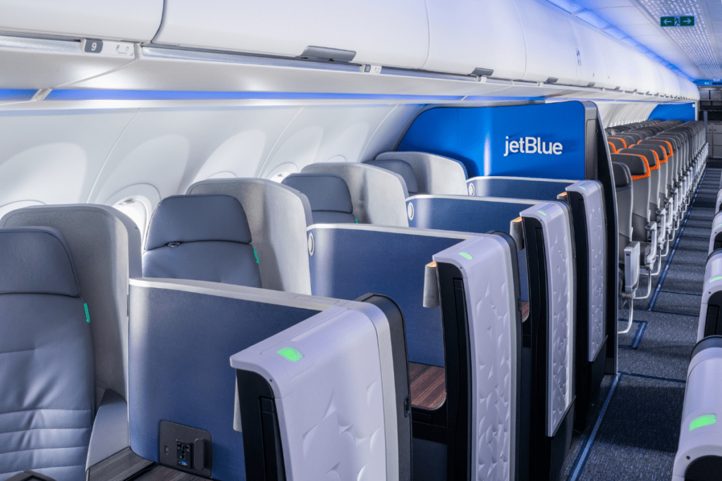 a row of seats in an airplane