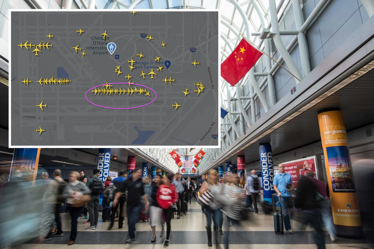 a map of airplanes in a airport