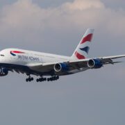 a large airplane flying in the sky