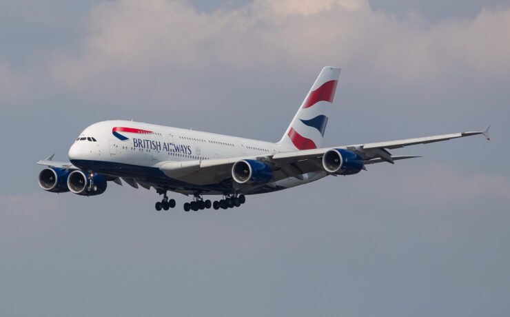 a large airplane flying in the sky