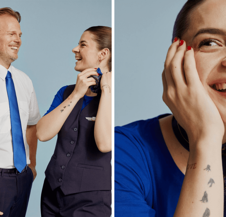 a man and woman smiling