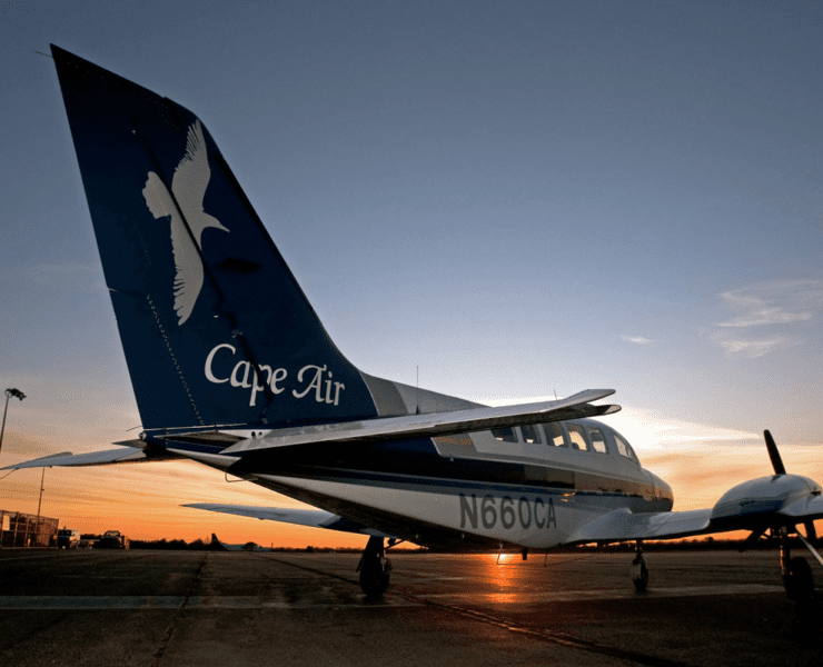 a plane on the runway