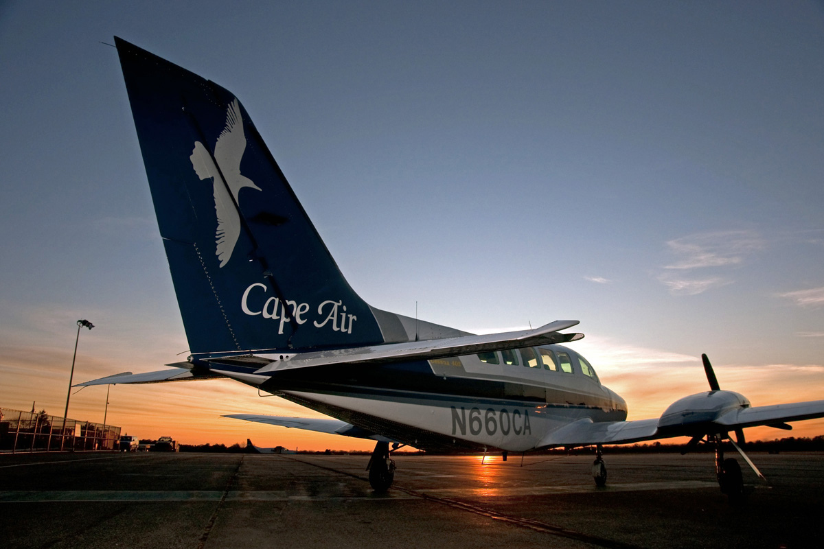 a plane on the runway