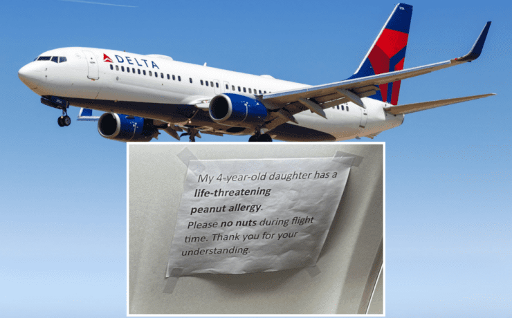 a plane with a note on it