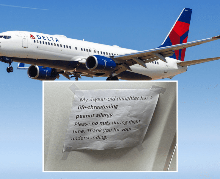 a plane with a note on it