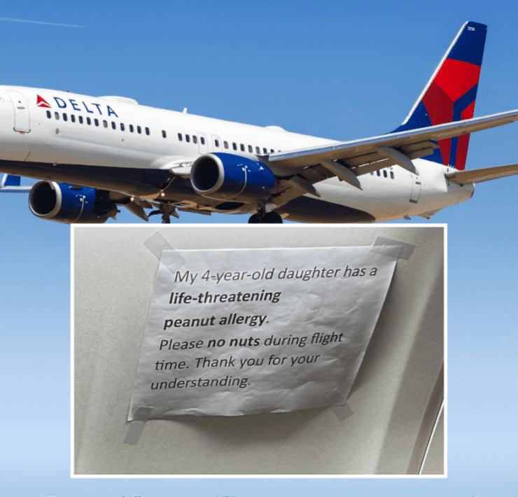 a plane with a note on it