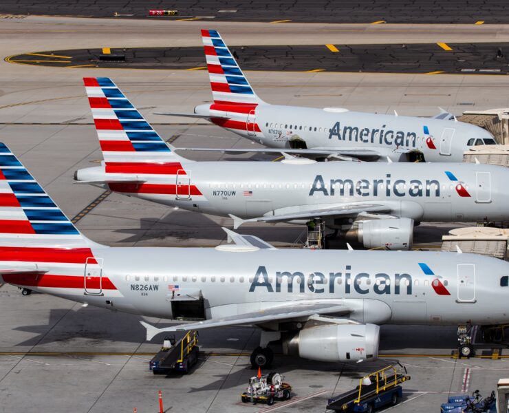 airplanes parked on a runway