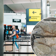 a man walking in an airport