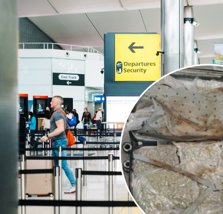 a man walking in an airport