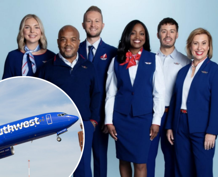 a group of people in blue uniforms