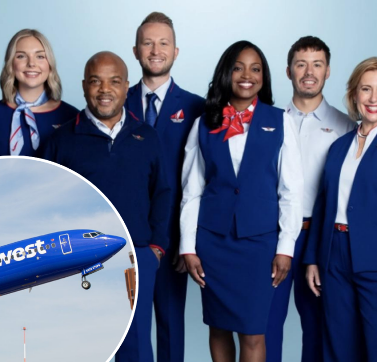 a group of people in blue uniforms