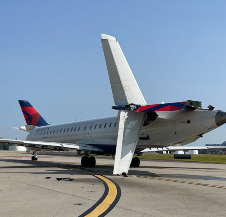 a plane on the runway