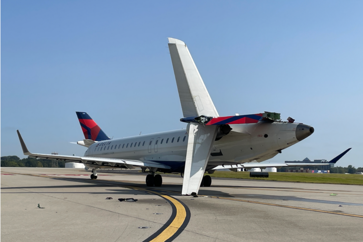 a plane on the runway