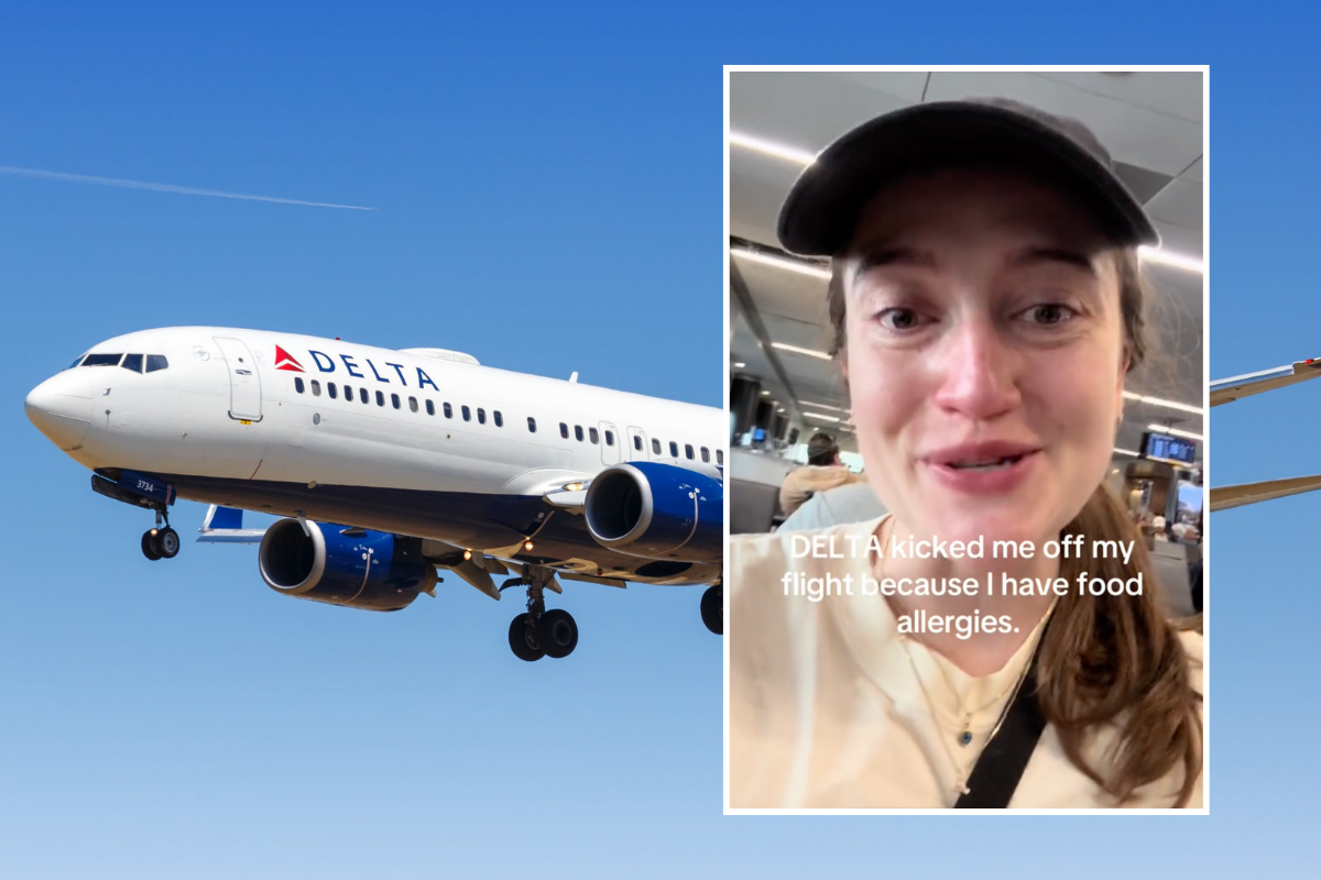 a woman taking a selfie with a plane