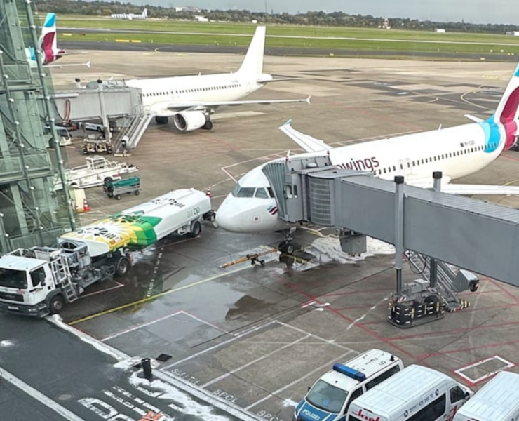 an airplane at an airport