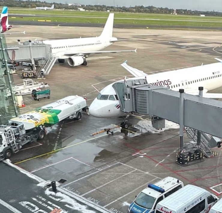 an airplane at an airport