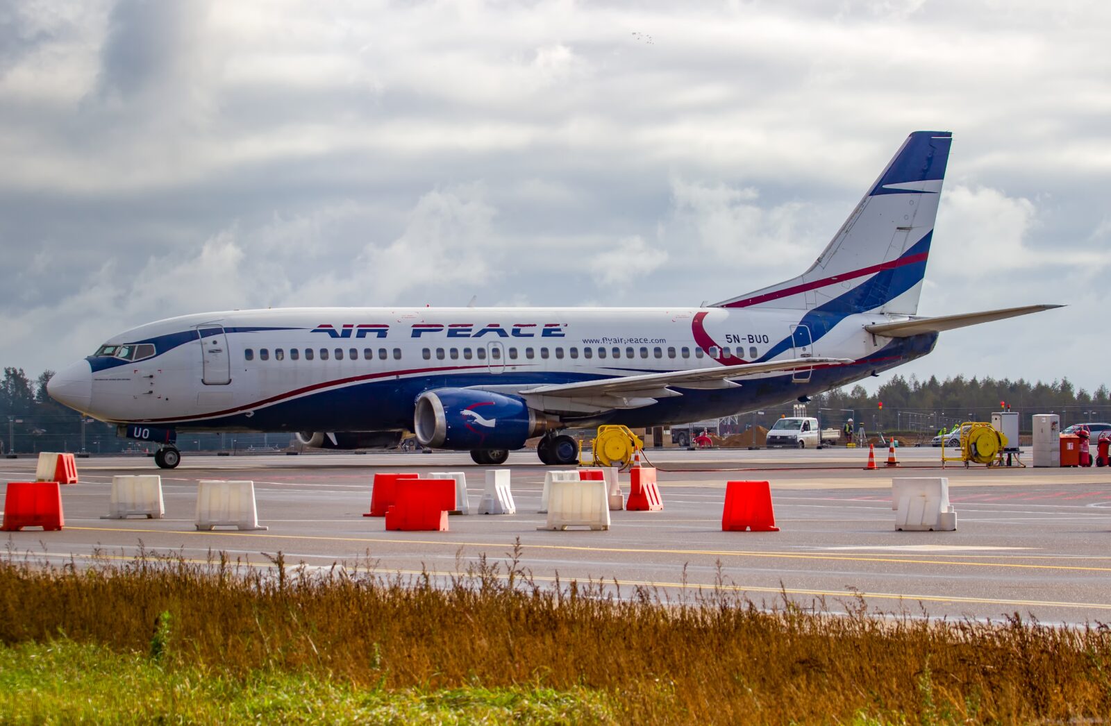 an airplane on the runway