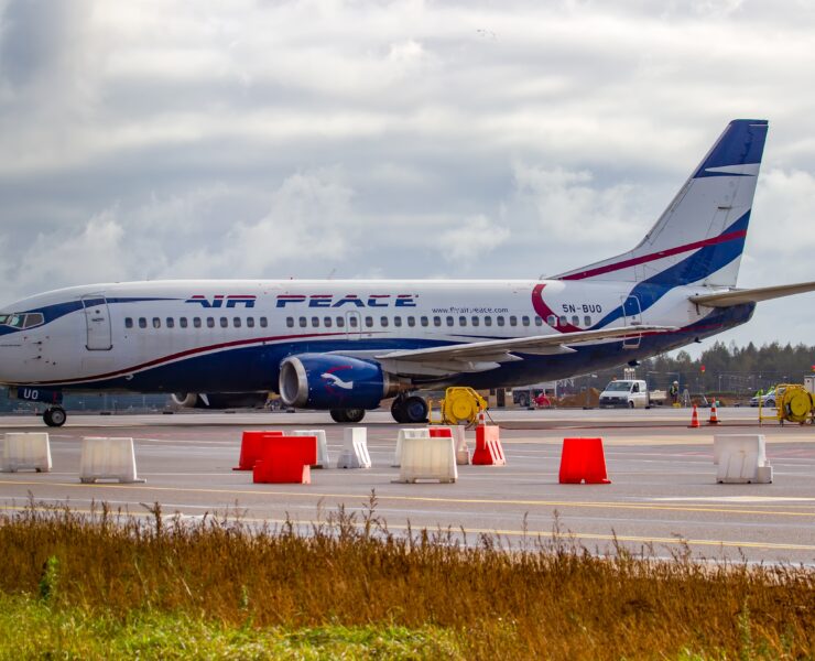 an airplane on the runway