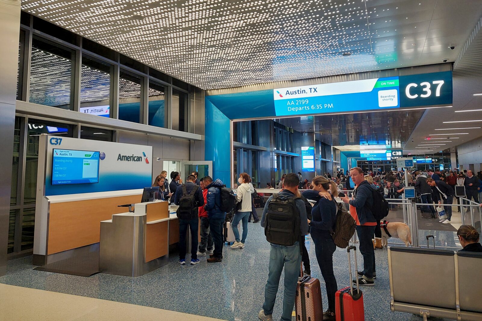 people standing in a terminal