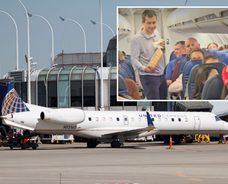 a plane parked in an airport