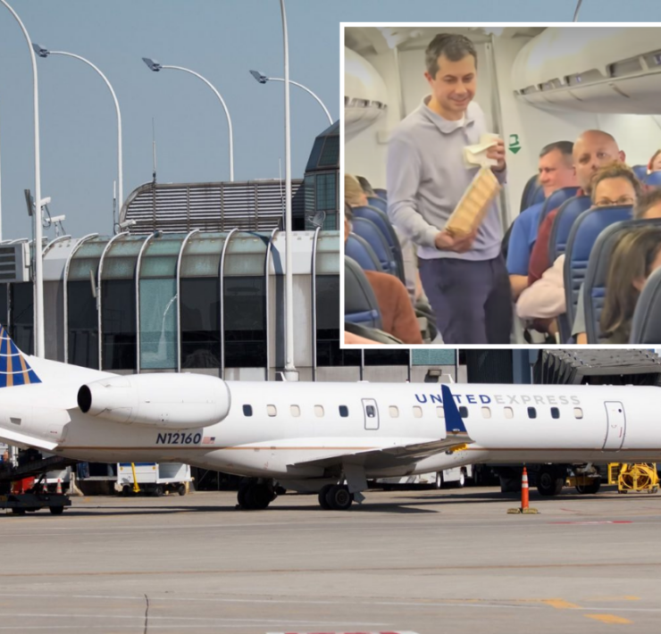 a plane parked in an airport