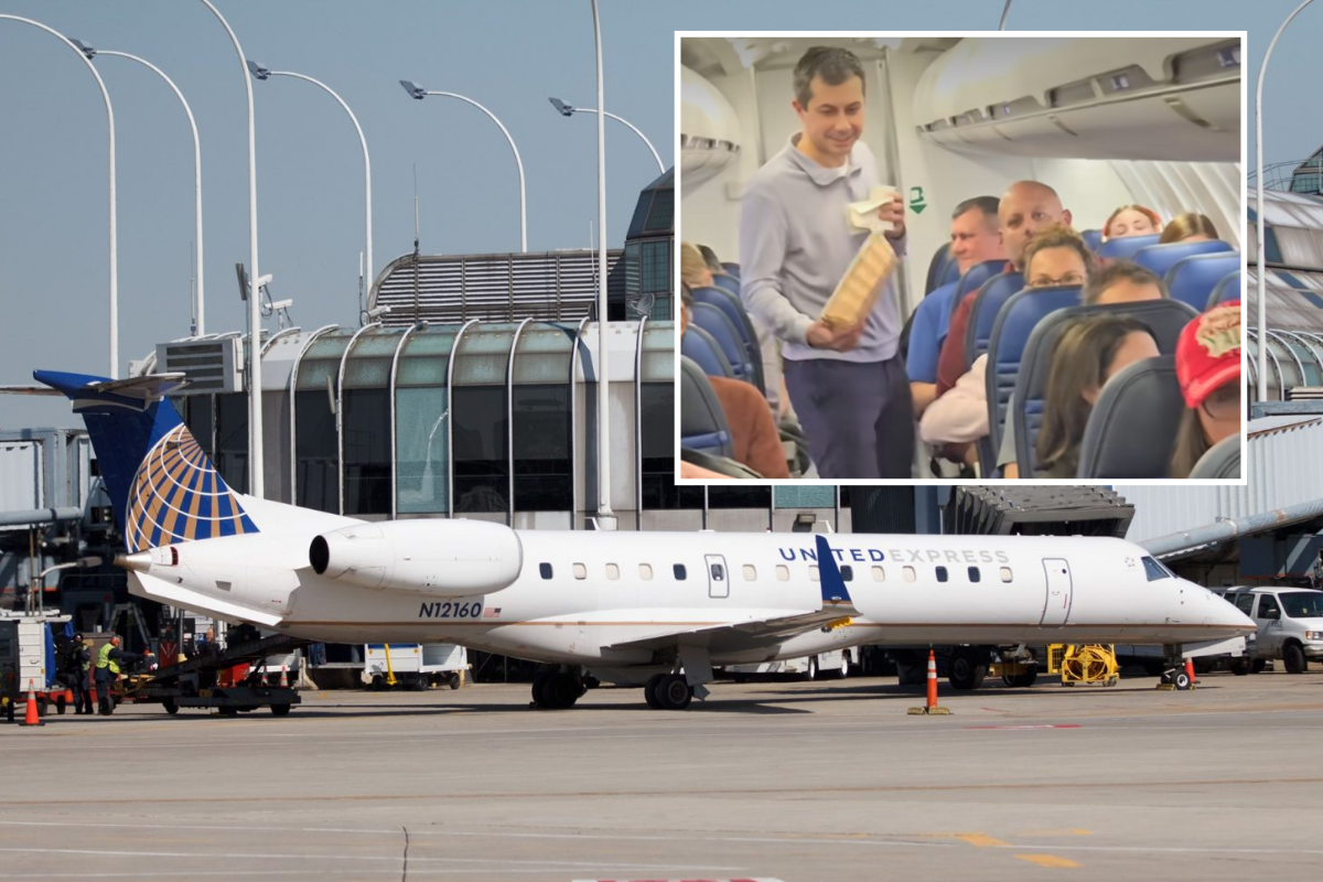 a plane parked in an airport