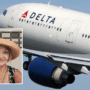 a woman in a hat and a plane