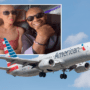 a plane with a picture of a couple in the air