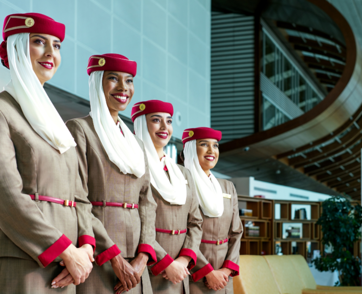 a group of women wearing matching outfits