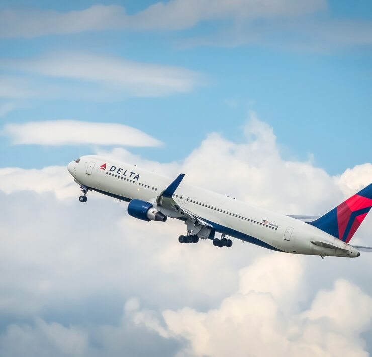 a plane flying in the sky